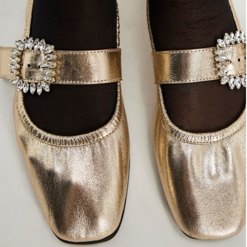 Free People Ursa Gemini Ballet Flats Champagne NWOB Size 8 Shoes - Picture 6 of 8